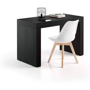 Mobili Fiver Escritorio Evolution 120x60, Madera Negra con Dos Piernas