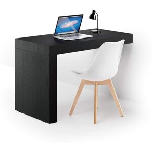 Mobili Fiver Escritorio Evolution 120x60, Madera Negra con Una Pierna