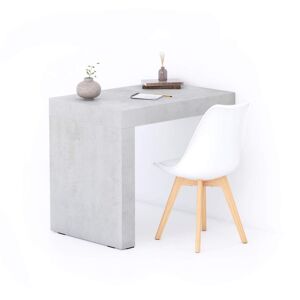 Mobili Fiver Escritorio Evolution 90x60, Cemento Gris con una pata