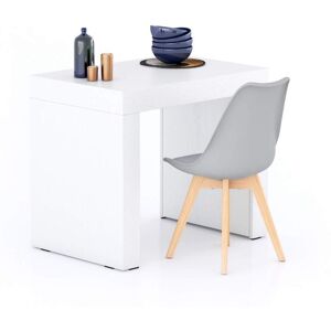 Mobili Fiver Mesa de comedor Evolution 90x60, fresno blanco con dos patas