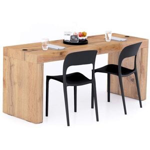 Mobili Fiver Mesa de comedor Evolution 180x60, Madera Rustica con dos patas y cargador inalámbrico