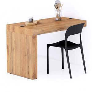 Mobili Fiver Mesa de comedor Evolution 120x60, Madera Rustica con una pata y cargador inalámbrico