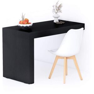 Mobili Fiver Mesa de comedor Evolution 120x60, Madera Negra con Una Pierna