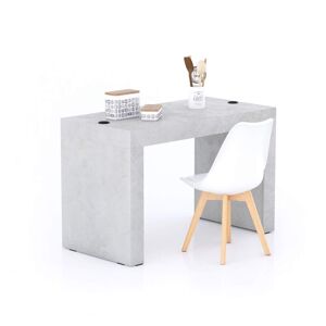 Mobili Fiver Mesa de comedor Evolution 120x60, Cemento Gris con dos patas y cargador inalámbrico