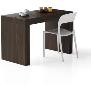 Mobili Fiver Mesa de comedor Evolution 120x60, nogal americano con dos patas y cargador inalámbrico