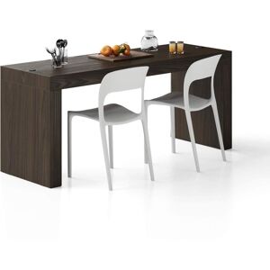 Mobili Fiver Mesa de comedor Evolution 180x60, nogal americano con dos patas y cargador inalámbrico