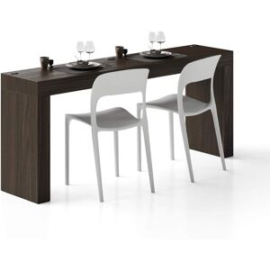 Mobili Fiver Mesa de comedor Evolution 180x40, nogal americano con dos patas y cargador inalámbrico