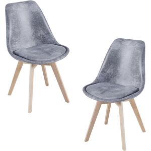 RegalosMiguel Pack 2 Sillas Synk Vintage - Gris claro