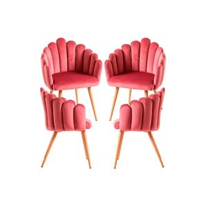 RegalosMiguel Pack 4 Sillones Main Terciopelo - Rosa