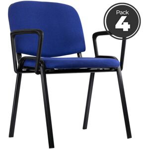 RegalosMiguel Pack 4 Sillas Ofis con Brazos - Azul