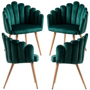 RegalosMiguel Pack 4 Sillones Main Terciopelo - Verde