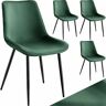 TECTAKE 4 sillas de comedor Monroe aterciopeladas - sillas para salón de diseño, sillas de comedor modernas, asientos de comedor para casa terciopelo - 2