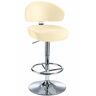 NETFURNITURE Jamaica Height Bar Taburete de barra ajustable Faux Leather. - Crema