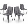 MC HAUS Pack de 4 sillas de comedor Maya, oficina o salón con respaldo acolchado, estilo elegante, gris oscuro