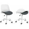 Silla ergonómica de Oficina con Respaldo Plegable Silla de Escritorio giratoria con Altura Ajustable 83-95 cm Blanco + Negro FST87-W Sobuy es