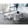 Workēa Mesa para oficina para 4 personas - Blanco - Ancho 120 cm - DOWNTOWN