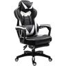 Silla para Gamer Regulable Silla Gaming Silla de Oficina Color Negro y Blanco 65x70x118,5-128,5 cm Esponja, Cuero de PU, Metal Vinsetto   Aosom ES