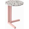 MODO Barcelona Mini mesa auxiliar aluminio rosa y terrazzo gris