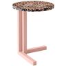 MODO Barcelona Mini mesa auxiliar aluminio rosa y terrazzo negro