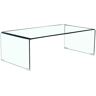 Home Heavenly Mesa de centro de cristal curvado 110x60x38 cm