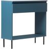 Klast Home Recibidor de madera y metal azul 80 x 79 cm