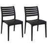 CLP Set de 2 sillas robustas apilables en Plástico Negro