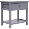 vidaXL Mesita de noche madera de Paulownia gris 40x29x42 cm