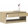 vidaXL Mesa de centro SAUDA madera maciza pino color roble 99x55x45 cm