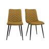 Miliboo Set de 2 sillas de diseño de terciopelo bronce y metal negro PUMPKIN