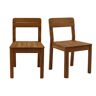 Miliboo Set de 2 sillas de jardín de madera maciza AKIS
