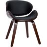 Miliboo Silla de diseño negra y madera oscura WALNUT