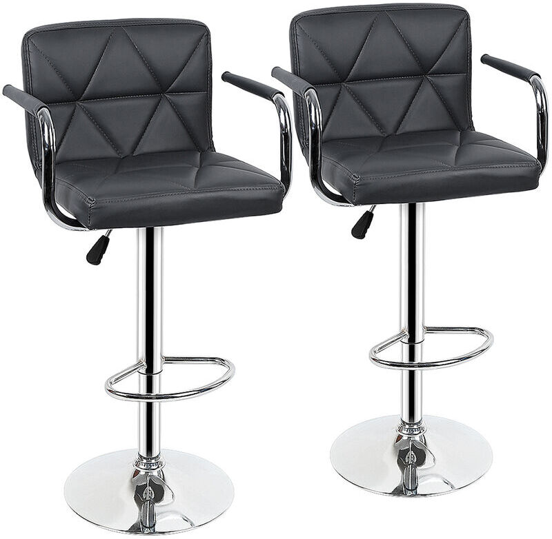 JEOBEST 2 x silla de bar con reposabrazos, regulable en altura, giratoria 360 °