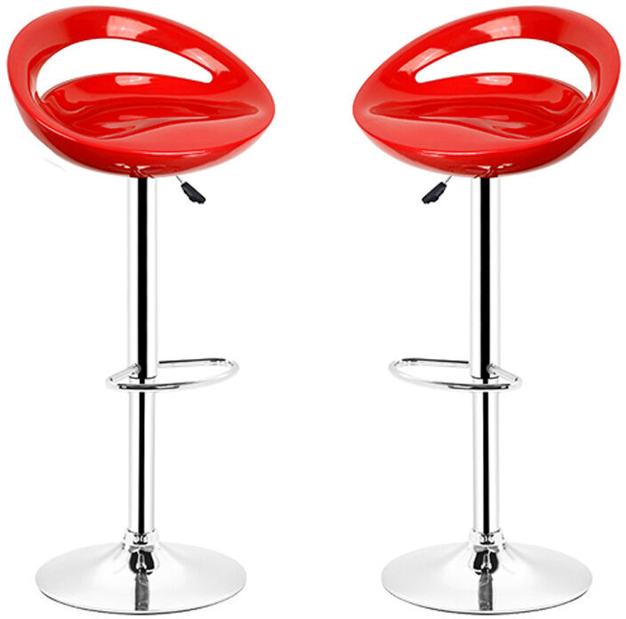 JEOBEST 2 x Taburete de bar con silla giratoria ajustable en altura roja de