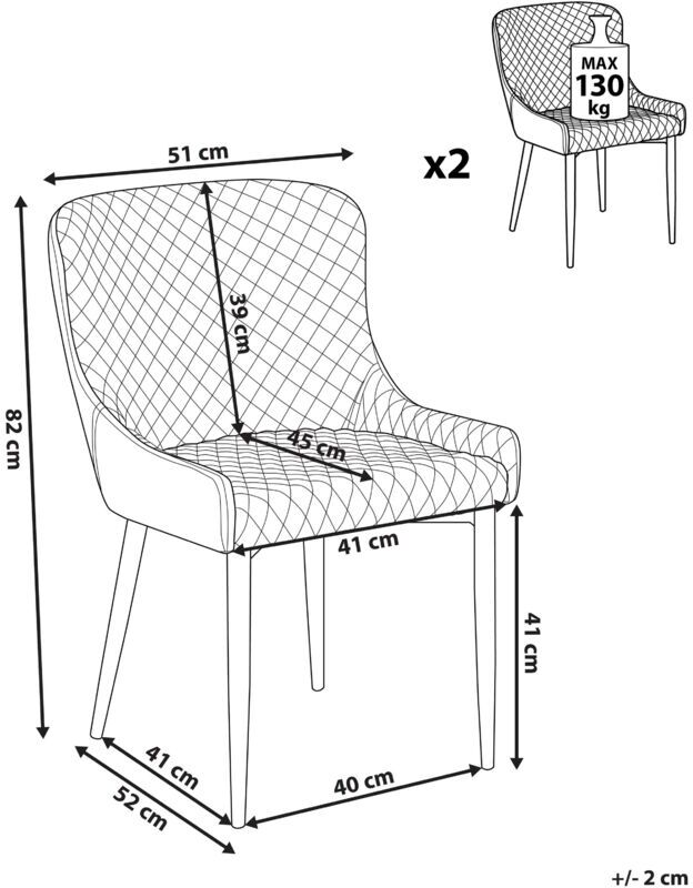 Beliani - Conjunto de 2 sillas de comedor en negro SOLANO