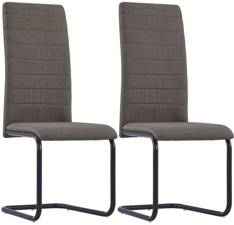 Hommoo Sillas de comedor 2 unidades tela gris topo