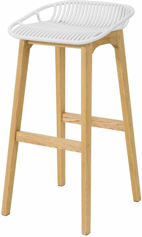 SOBUY FST77-W Taburetes de Bar Barra Patas de Madera H 88 cm ES - Sobuy