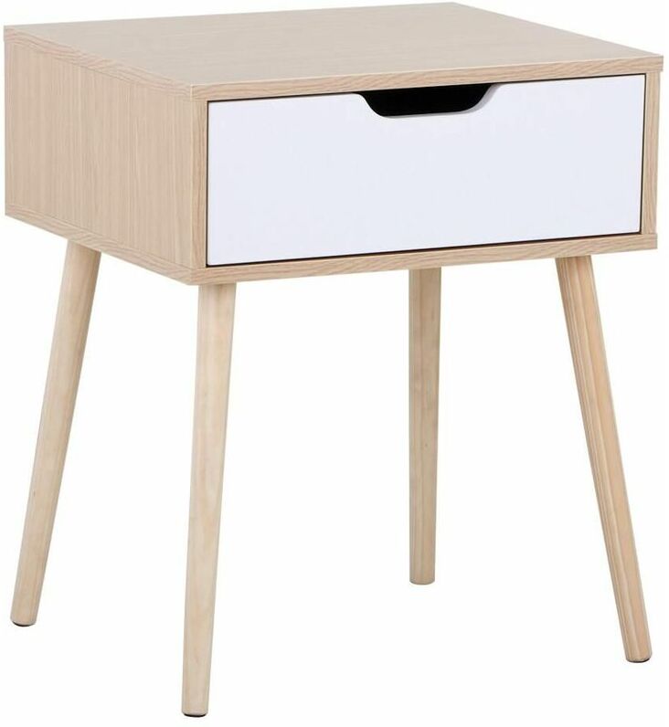 YAHEETECH Mesita de Noche con Cajón 48,5 x 41 x 57,5 cm Estilo Moderno Mesa