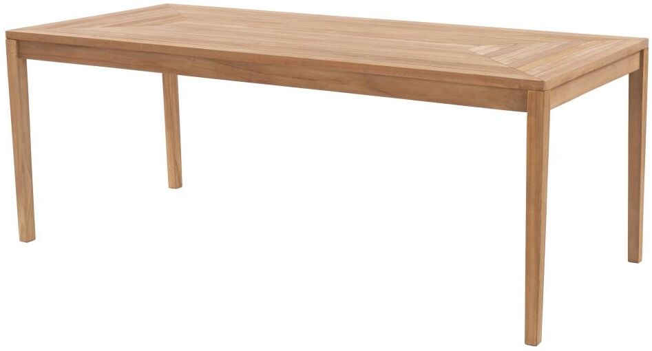 MYLIA Mesa de comedor de jardín de teca Ancho 200 - Natural claro - ALLENDE