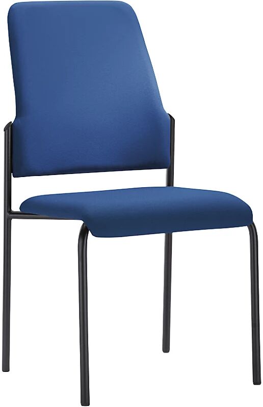 interstuhl Silla para visitas GOAL, armazón de 4 patas, UE 2 unid., armazón negro, azul genciana