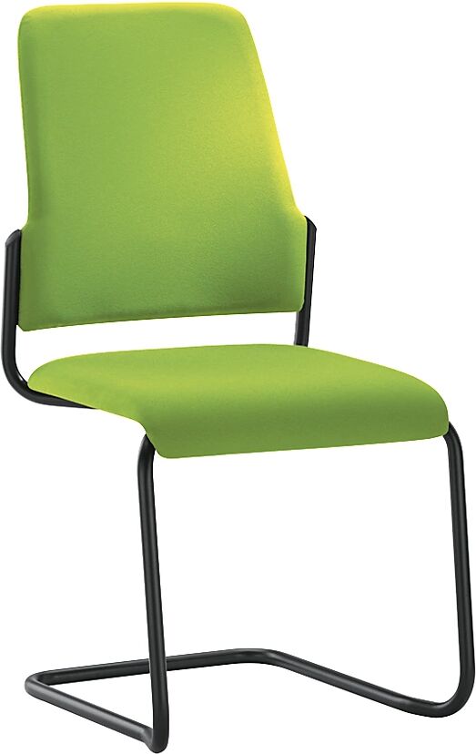 interstuhl Silla para visitas GOAL, oscilante, UE 2 unid., armazón negro, verde amarillento