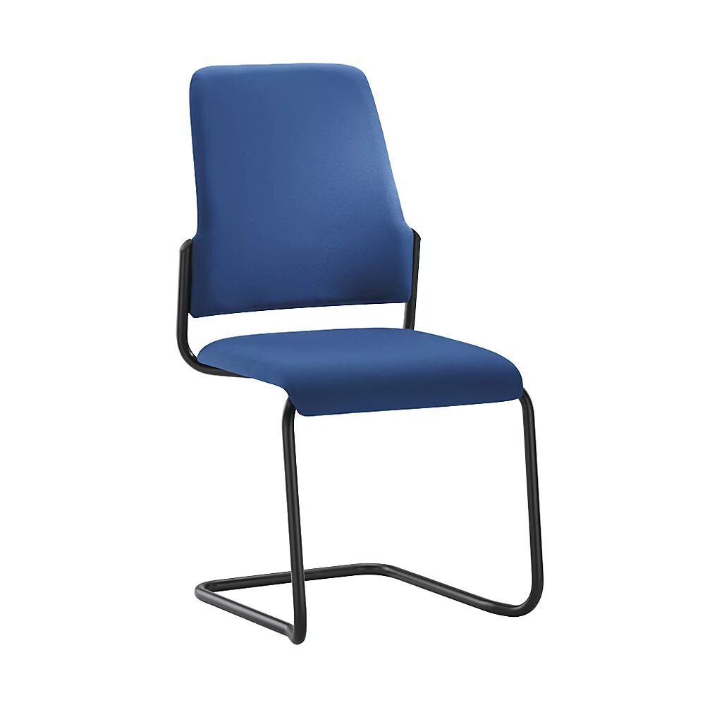 interstuhl Silla para visitas GOAL, oscilante, UE 2 unid., armazón negro, azul genciana