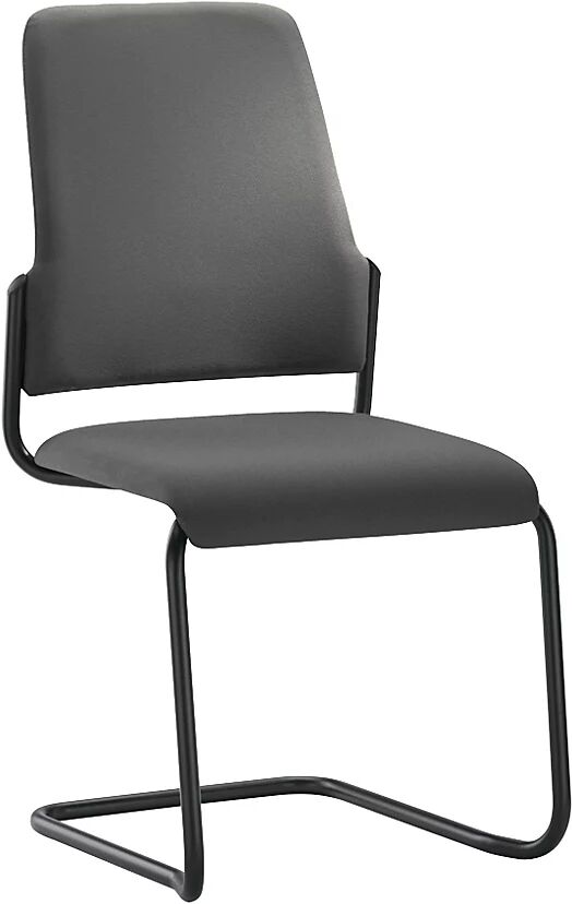 interstuhl Silla para visitas GOAL, oscilante, UE 2 unid., armazón negro, gris hierro