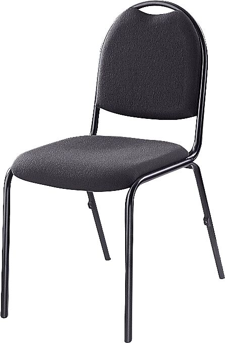 eurokraft pro Silla de reuniones, armazón negro, tapizado gris oscuro