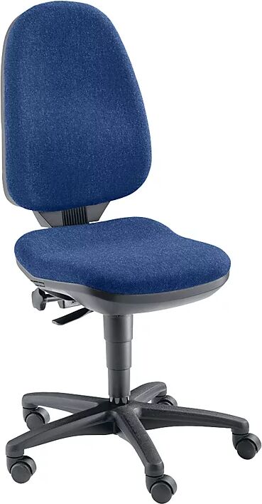 Topstar Silla giratoria ergonómica, sin brazos, tapizado azul oscuro