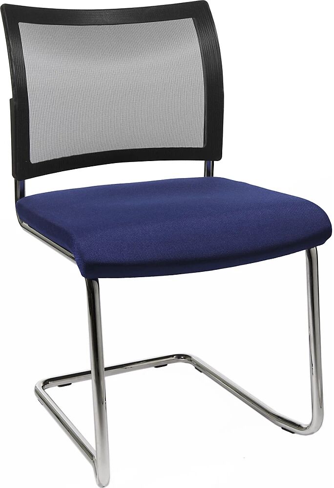 Topstar Silla para visitas, apilable, silla oscilante, respaldo reticulado, UE 2 unid., azul