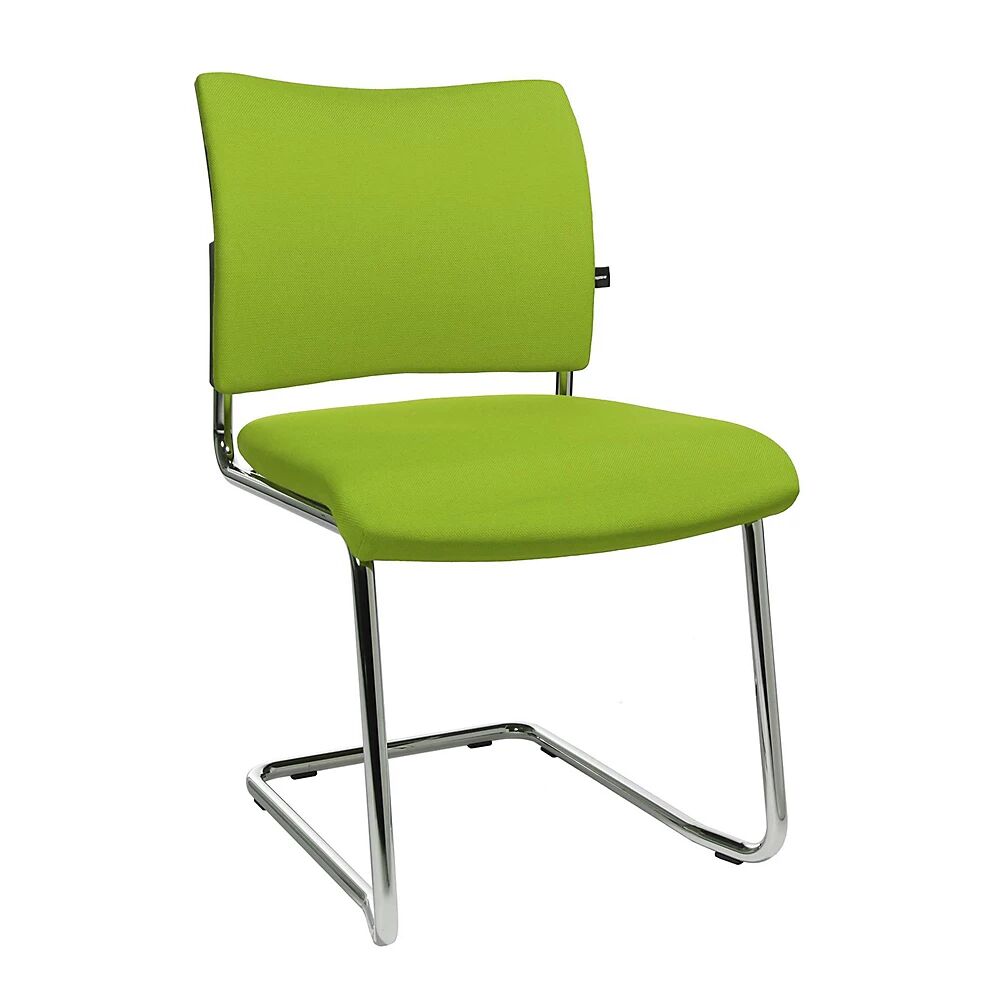 Topstar Silla para visitas, apilable, silla oscilante, respaldo acolchado, UE 2 unid., verde manzana