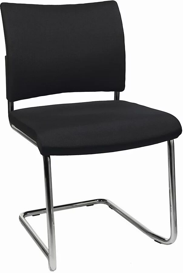 Topstar Silla para visitas, apilable, silla oscilante, respaldo acolchado, UE 2 unid., negro