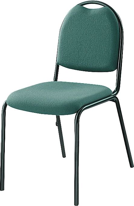 eurokraft pro Silla de reuniones, armazón negro, tapizado verde