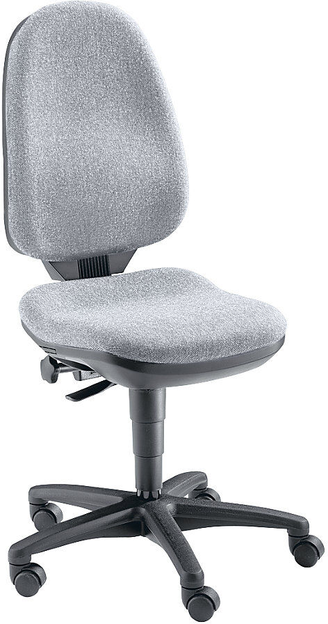 Topstar Silla giratoria ergonómica, sin brazos, tapizado gris