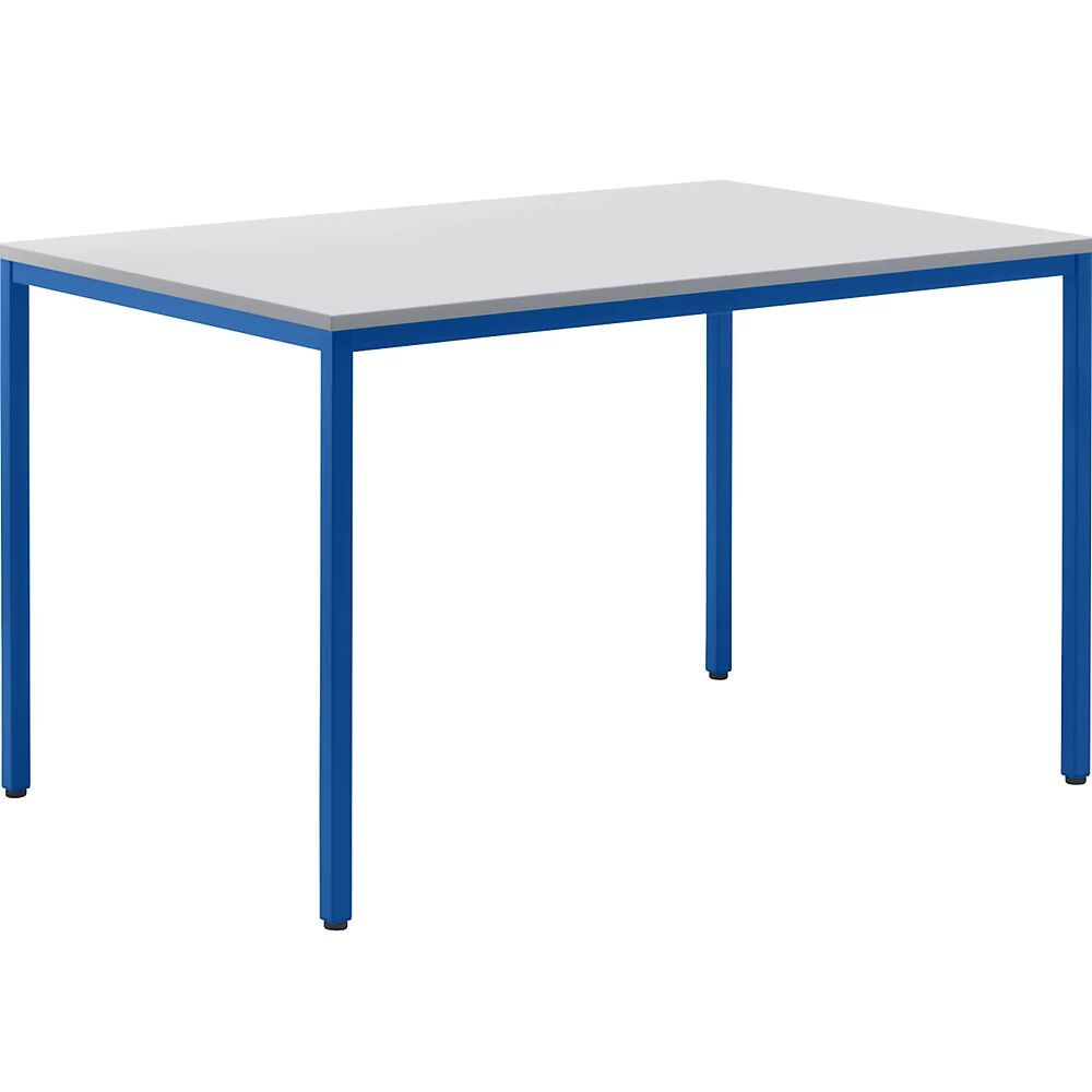 eurokraft basic Mesa multiusos, H x A x P 720 x 1200 x 800 mm, tablero gris luminoso, armazón azul genciana